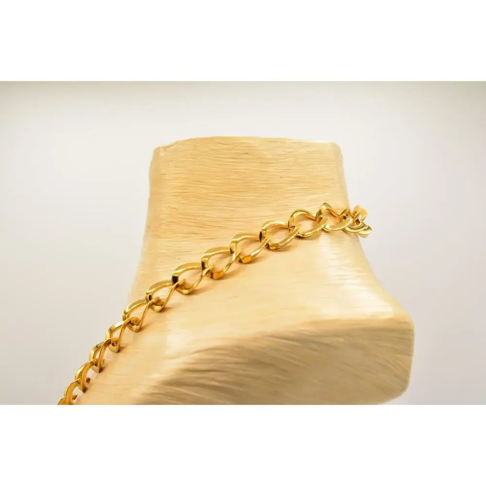 Napier Vintage Collar Necklace Bow Linked Chain Chunky Signed 1980s Bin6B